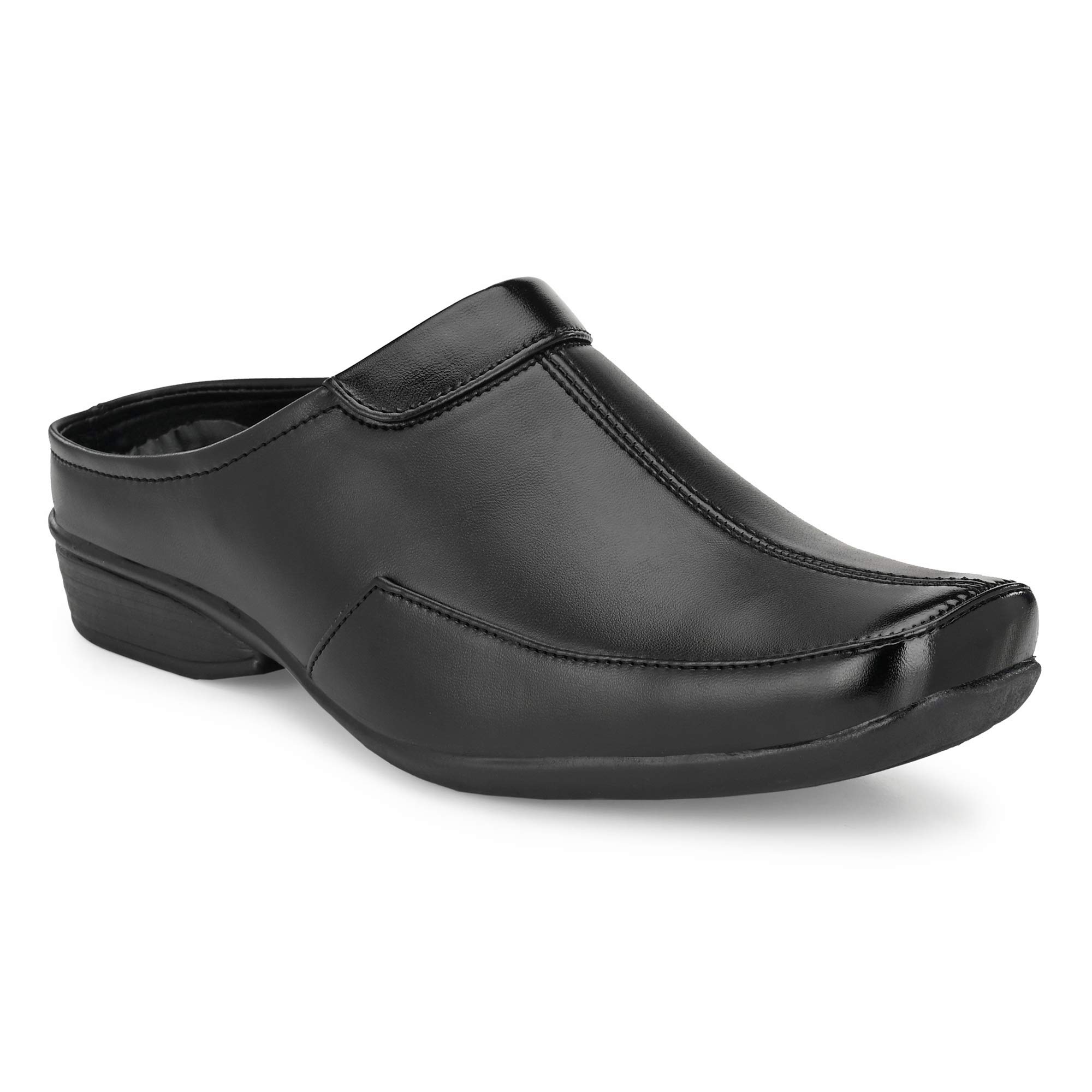 StylelureFaux Leather Formal look Extra Cushioned Mule Open Shoes/Summer Shoes/Sandals/Clogs/Loafers-Black