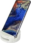 fashciaga Luxurious Marble Cell Phone Stand Holder for Cellphone Tablet On Desk, Countertop, Table, Nightstand. Heavy Real Stone Mobile Phone Stands (Hollow)