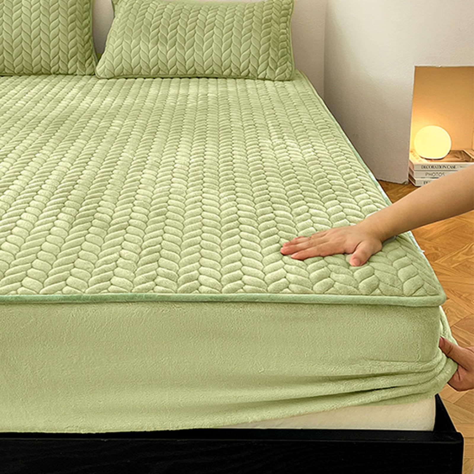 Luxus Cashmere-Touch Spannbettlaken 120x200+25cm/3pcs Plüsch Flanell Bettlaken Warme Plüsch Spannbettlaken Cashmere-Touch Bettlaken Jersey Flanell Fleece Spannbetttuch Laken Rosa