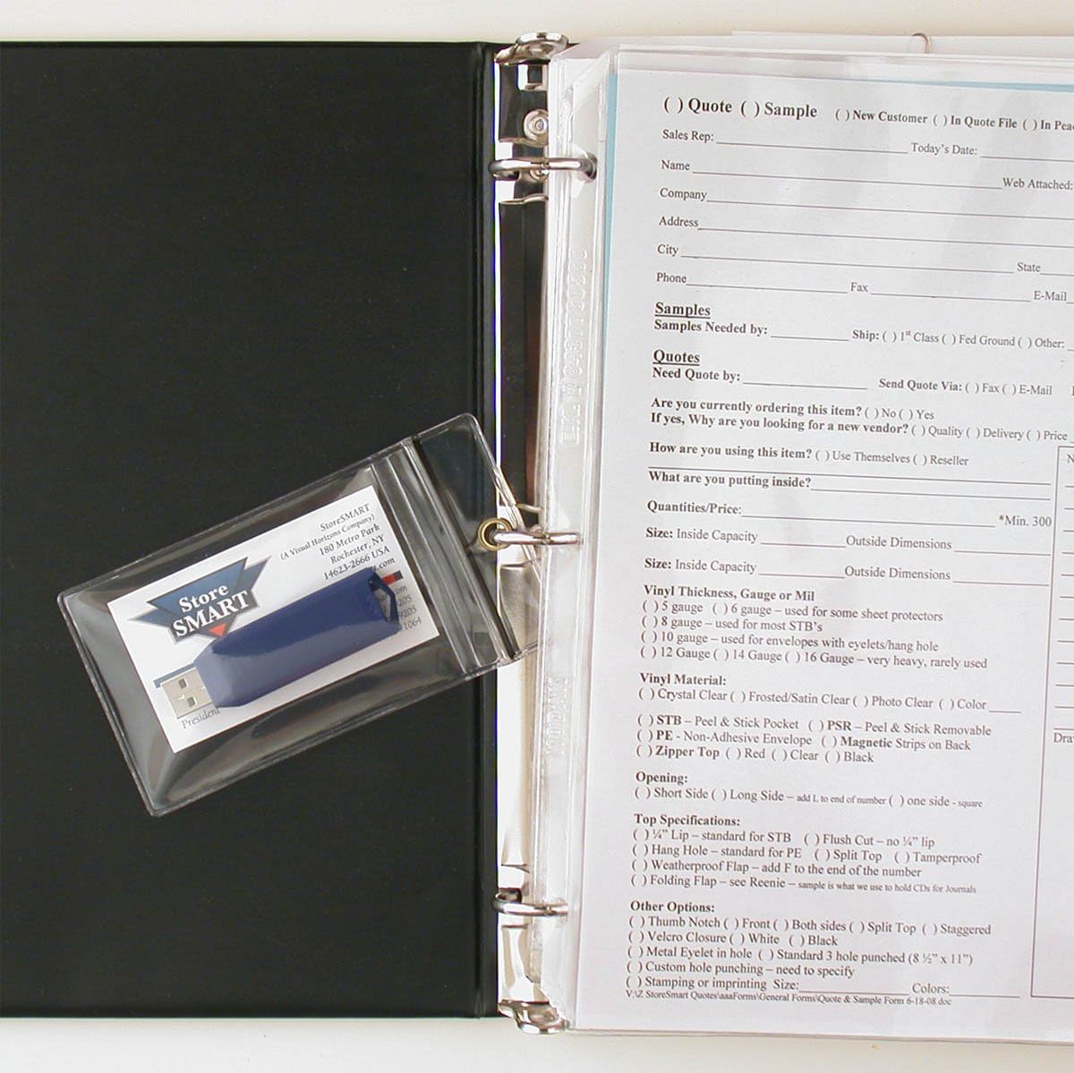 StoreSMART® - USB Flash Drive/Memory Cards & Business Card Holders 25-Pack - Zip-Top and Hang Hole - Open Short Side (R3578ZIPS-FLASH-25)