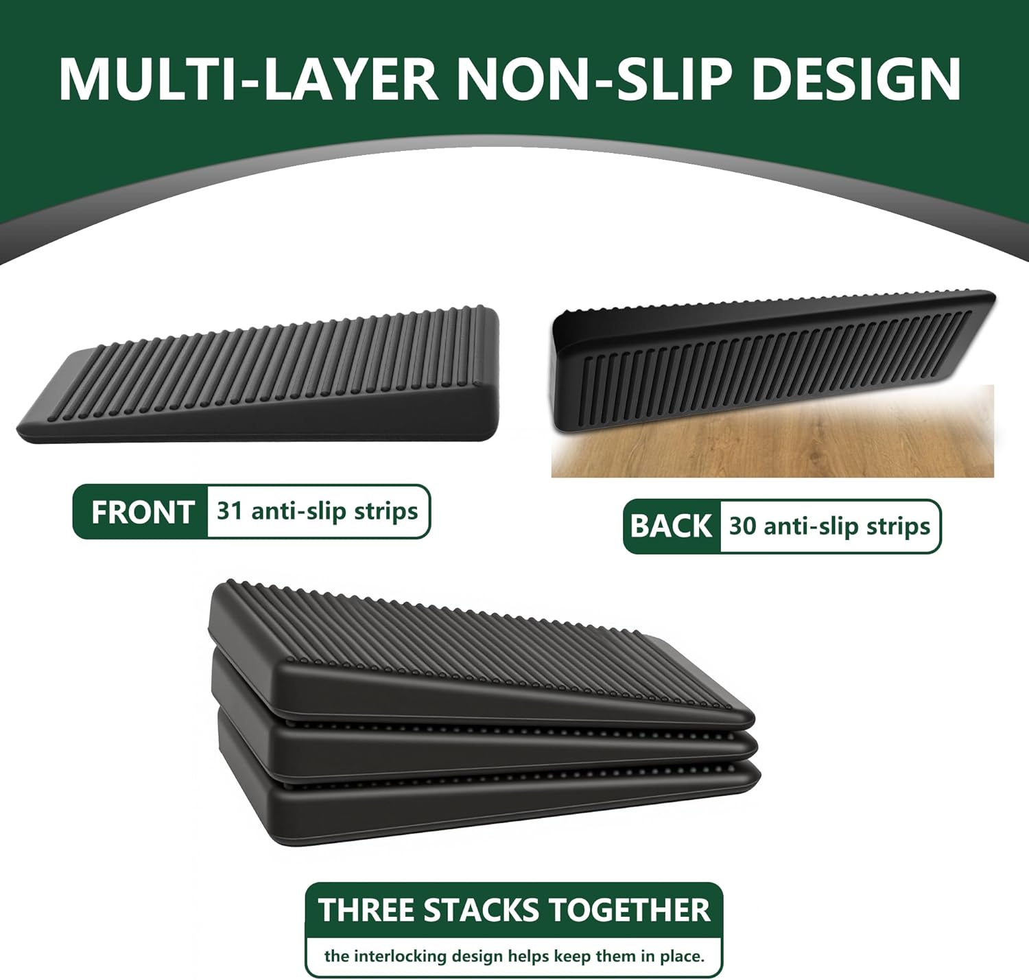 Furniture Leveler, Multi-Purpose Rubber Shim for Leveling Feet Stable, Anti-Wobble Pad for Uneven Table, Dresser Leg, Toliet (100 Pack, Black)