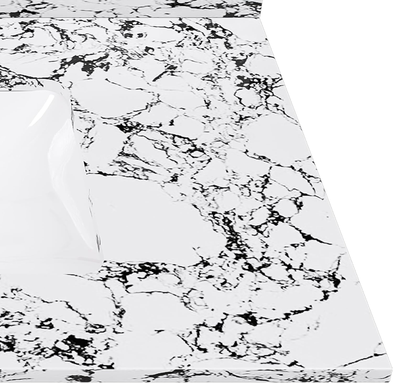37x22 Marble Bathroom Vanity Top with Sink, Vanity Top with Sink with Pre-drilled Holes and 4" Backsplash, Perfect for Home & Rental Properties Excluding Cabinets