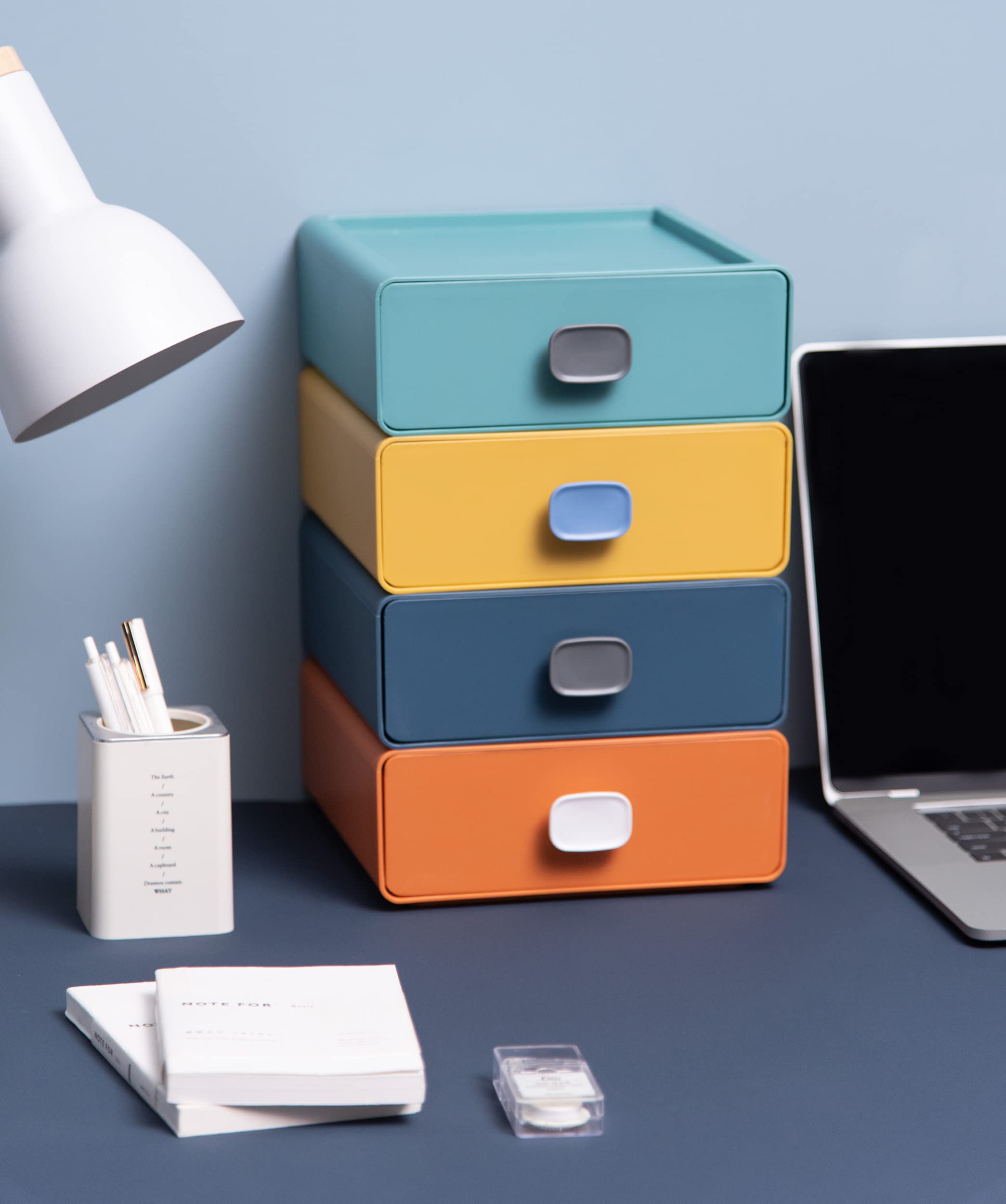 Noble Designs Storage Drawers. Stackable Desktop Drawers. Multicolored
