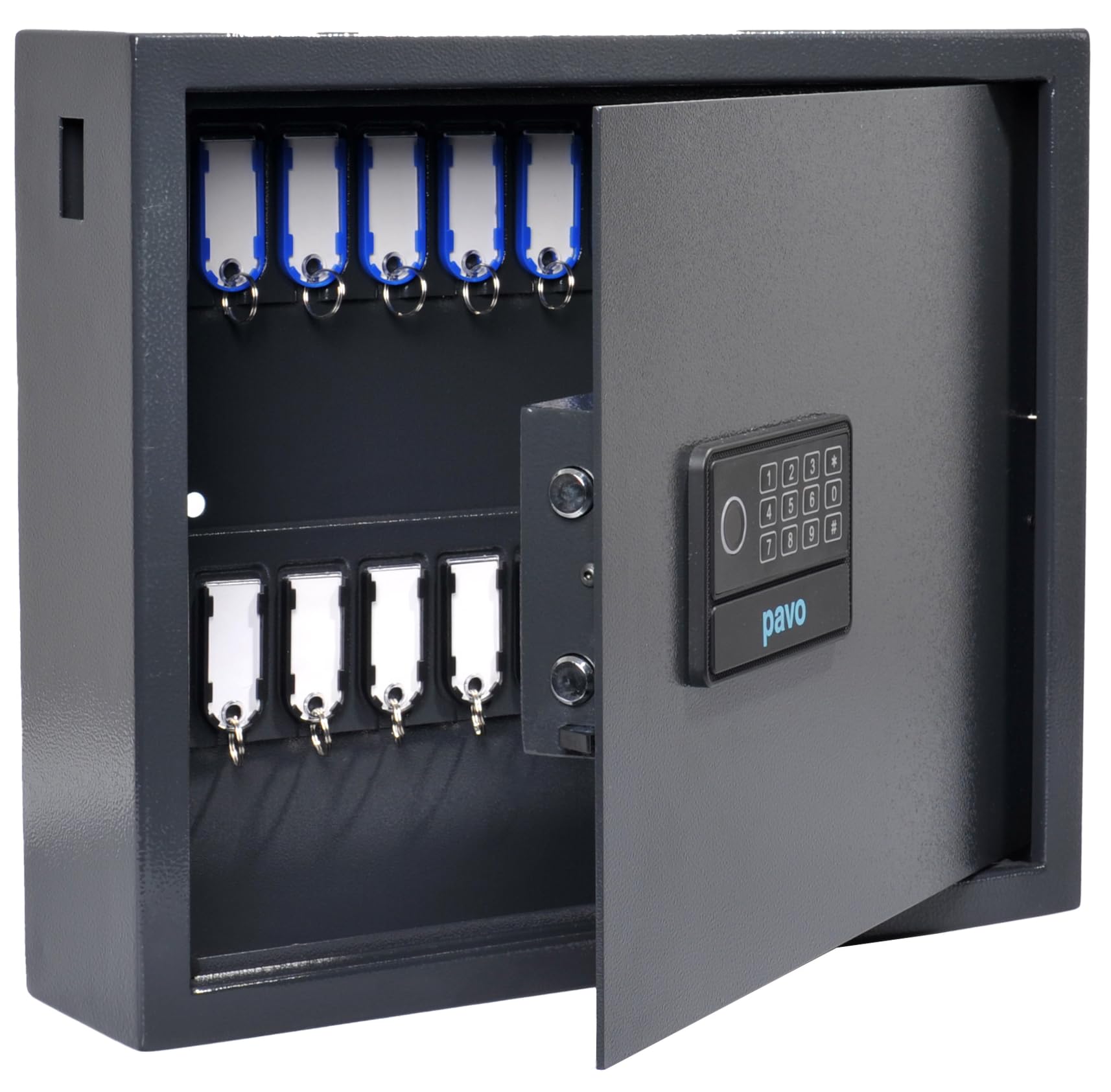 Pavo Black - Magnettag High Secururity Key Cabinet For 20 Keys - Dark Grey, 8015641