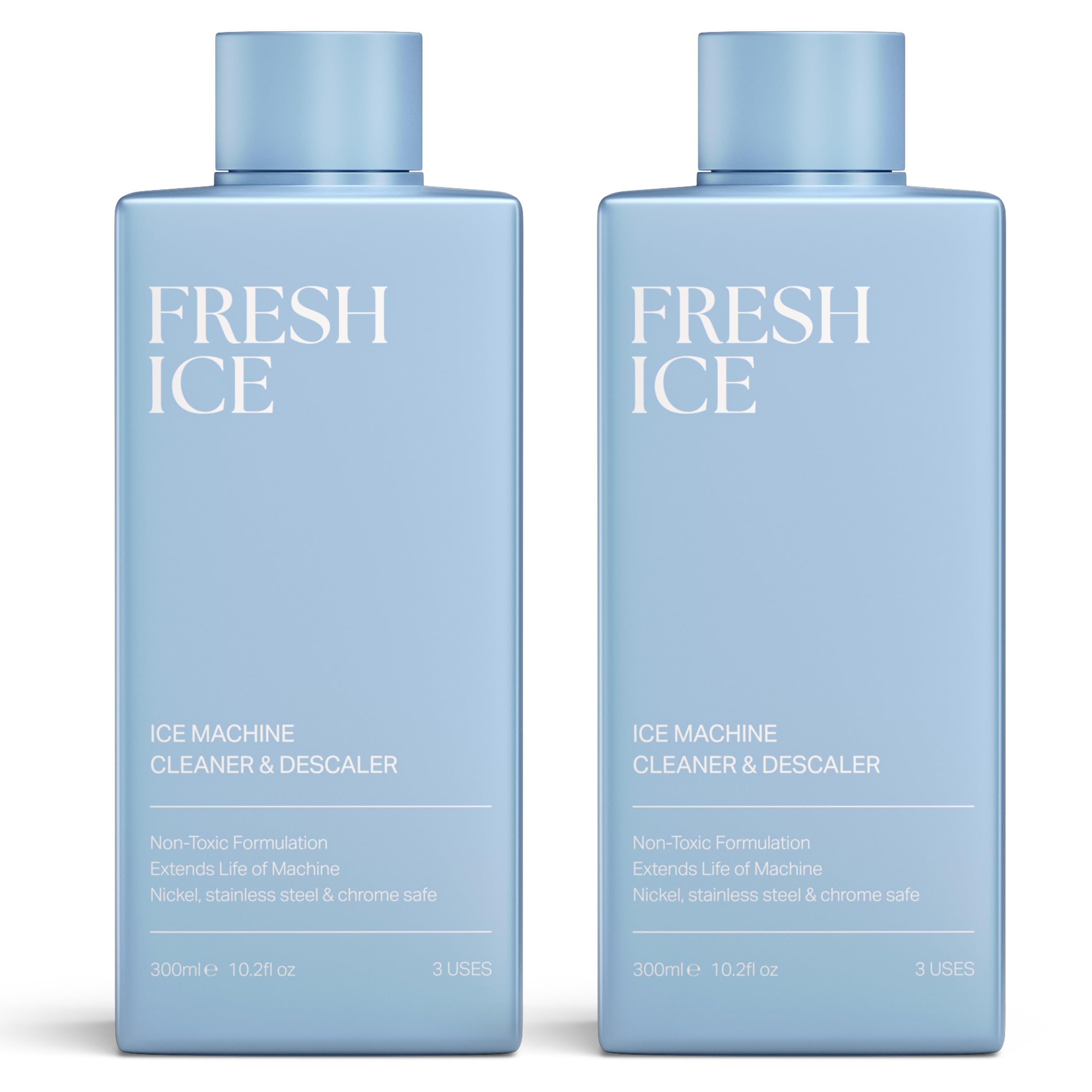 Fresh Ice Machine Cleaner and Descaler - 2 x 10.2 Fl Oz, 6 Uses | Universal Descaling Solution for Limescale & Mineral Removal | Effective & Powerful Nickel Safe Ice Machine Cleaner