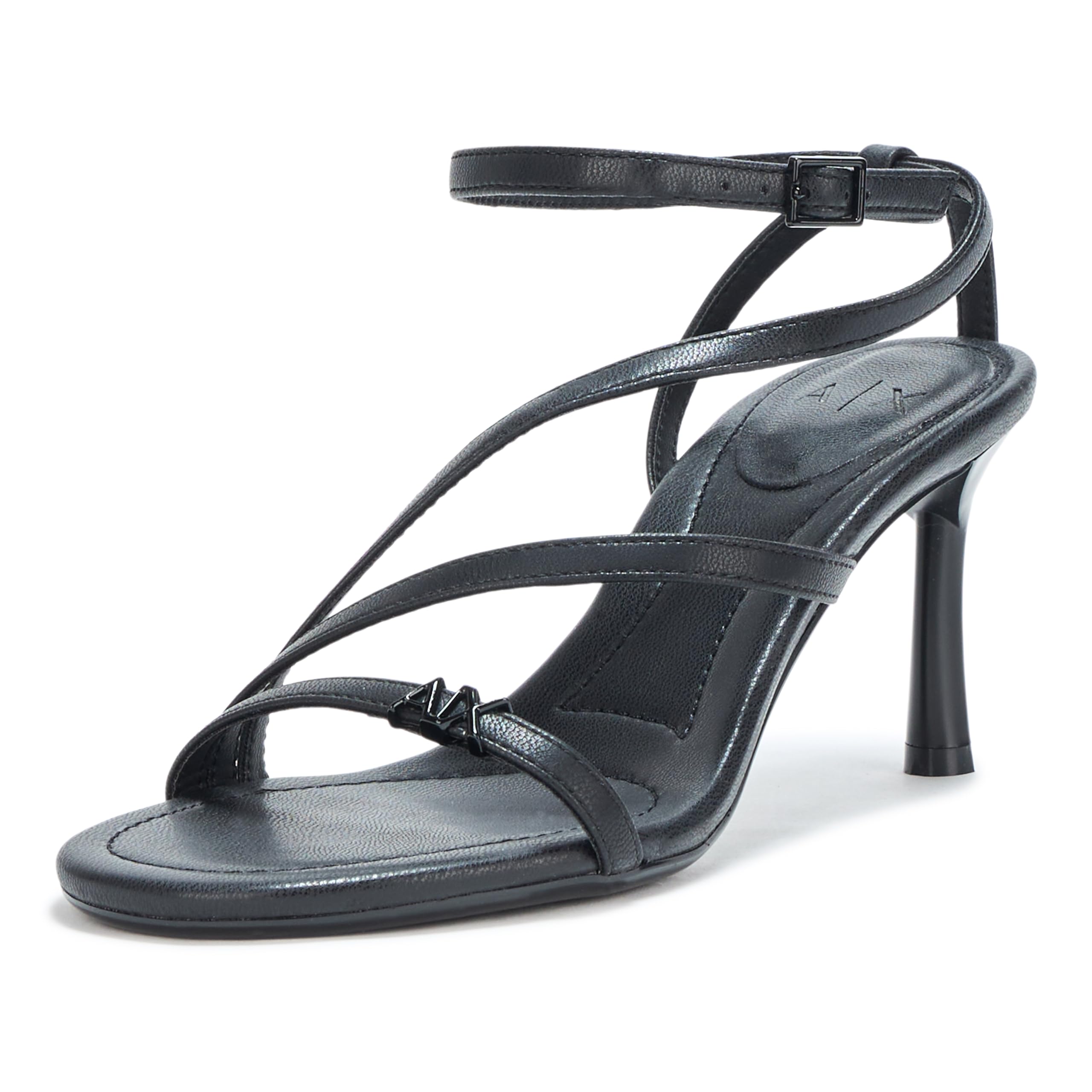 Armani Exchange High Heeled Sandal with Heel And Over Top of Foot Strap, Tacco Donna