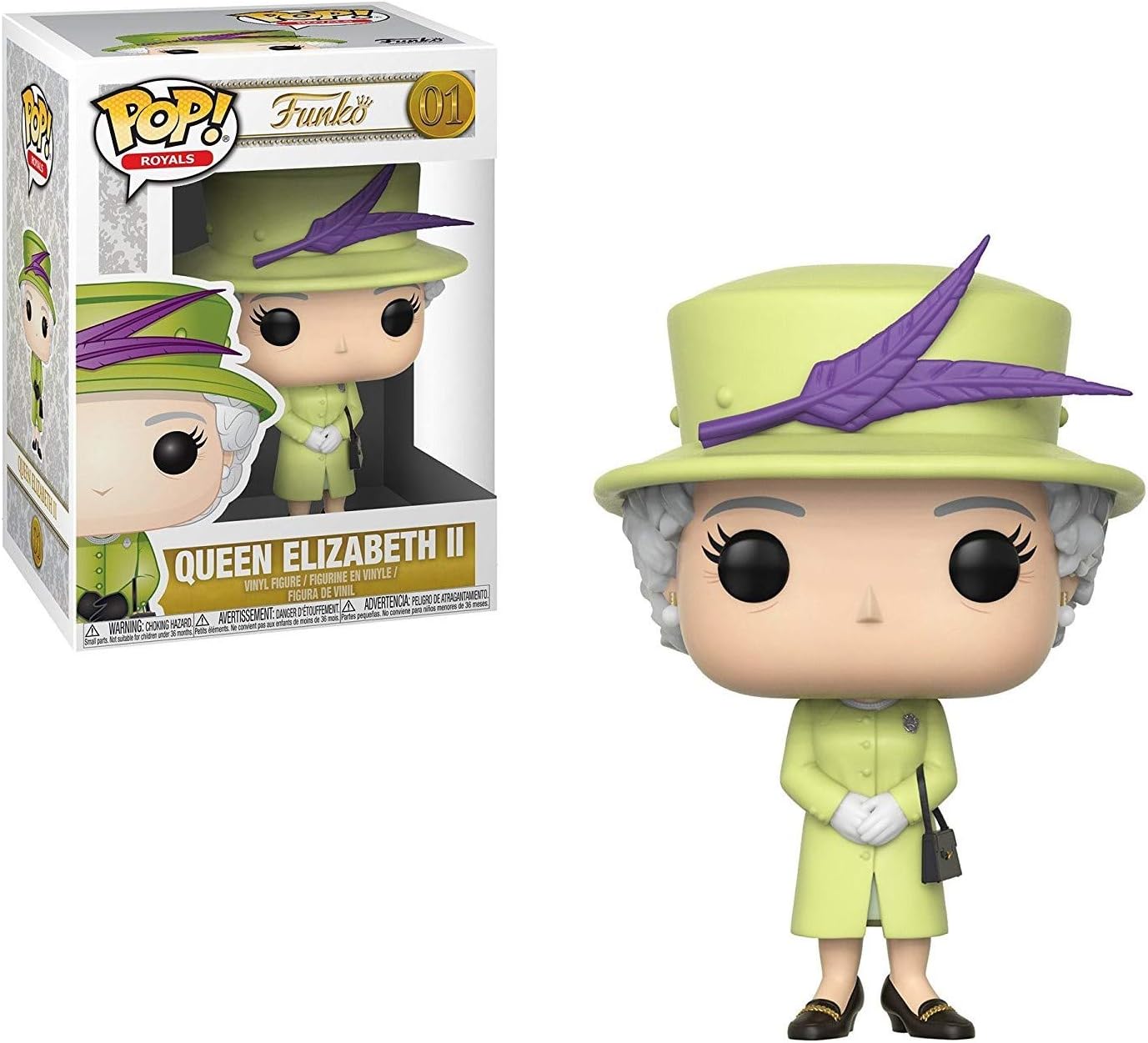 POP The Royal Family - Queen Elizabeth II (Green Outfit) Funko Vinyl Figure (Bundled with patible Box Protector Case) Multicolored 3.75 inches