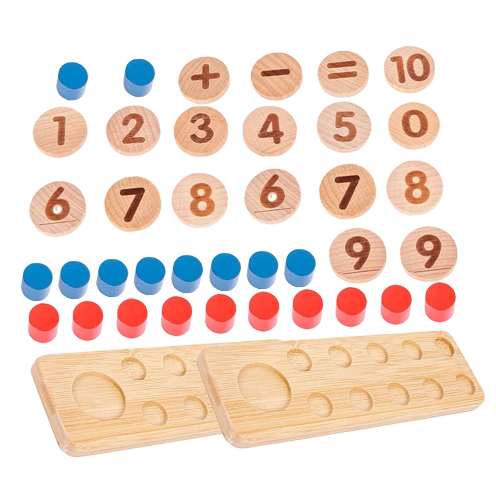 Mikinona Juguetes Matemáticos de Madera para Kit Educativo para Aprender Aritmética y Tablas de Multiplicar Juguete Didáctico Seguro para Preescolar y Jardín Infantil