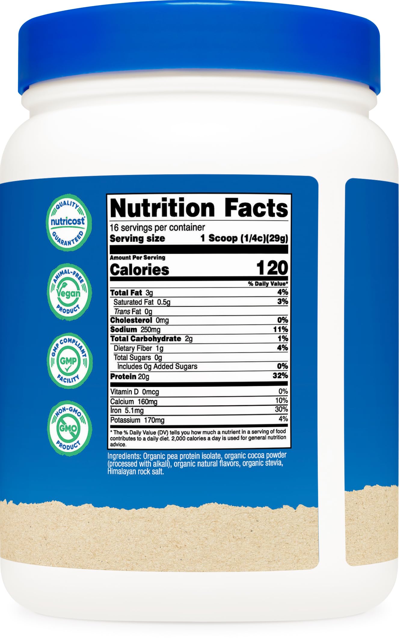 Nutricost Organic Pea Protein Powder (Chocolate) 1 LB, USDA Organic — Amazon image 5