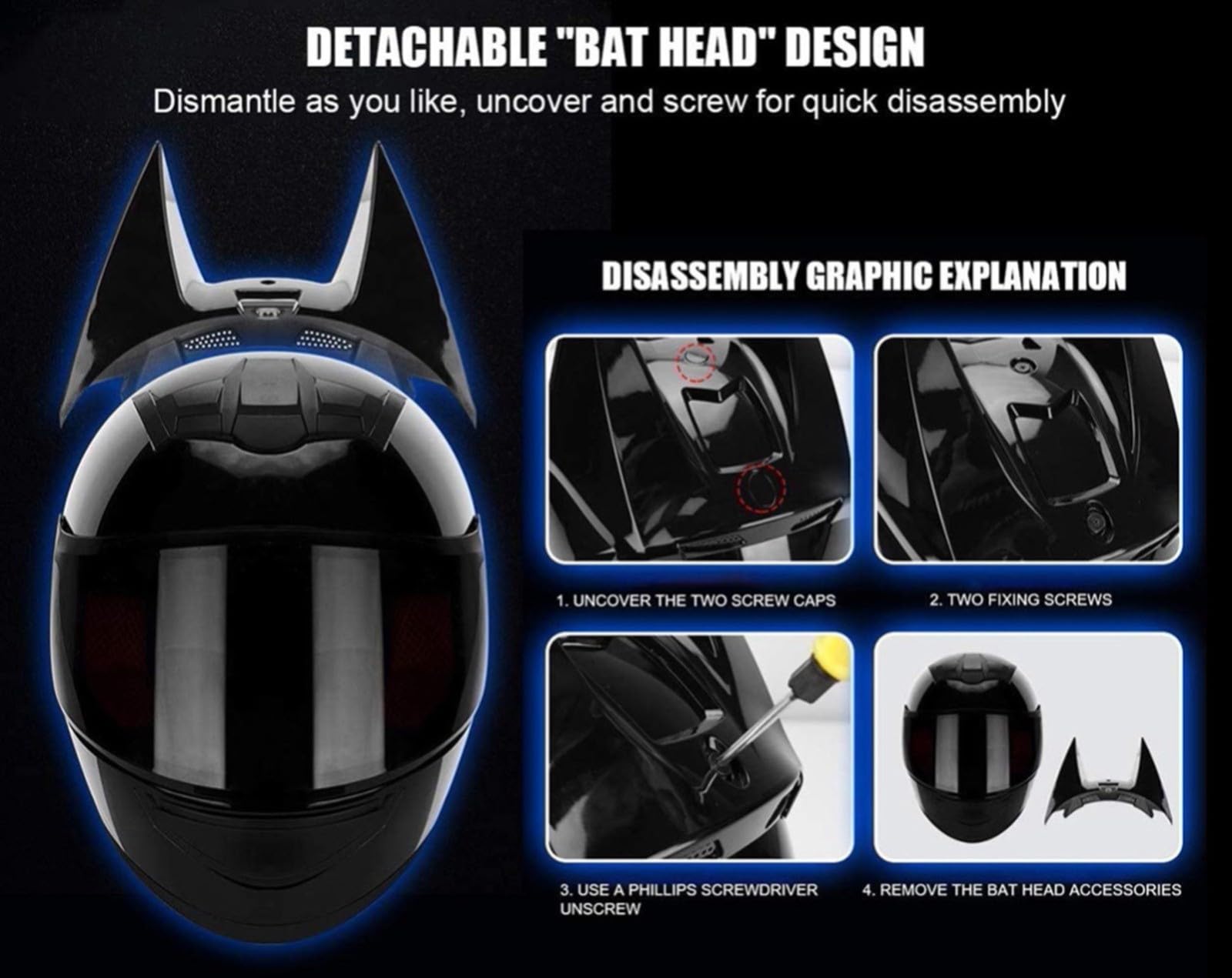 Casco de moto con orejas de gato, Bluetooth, modular, homologado por la ECE 22.06, con visera, antivaho, reducción de ruido, casco de carreras para hombre y mujer. 1,L=57-59CM
