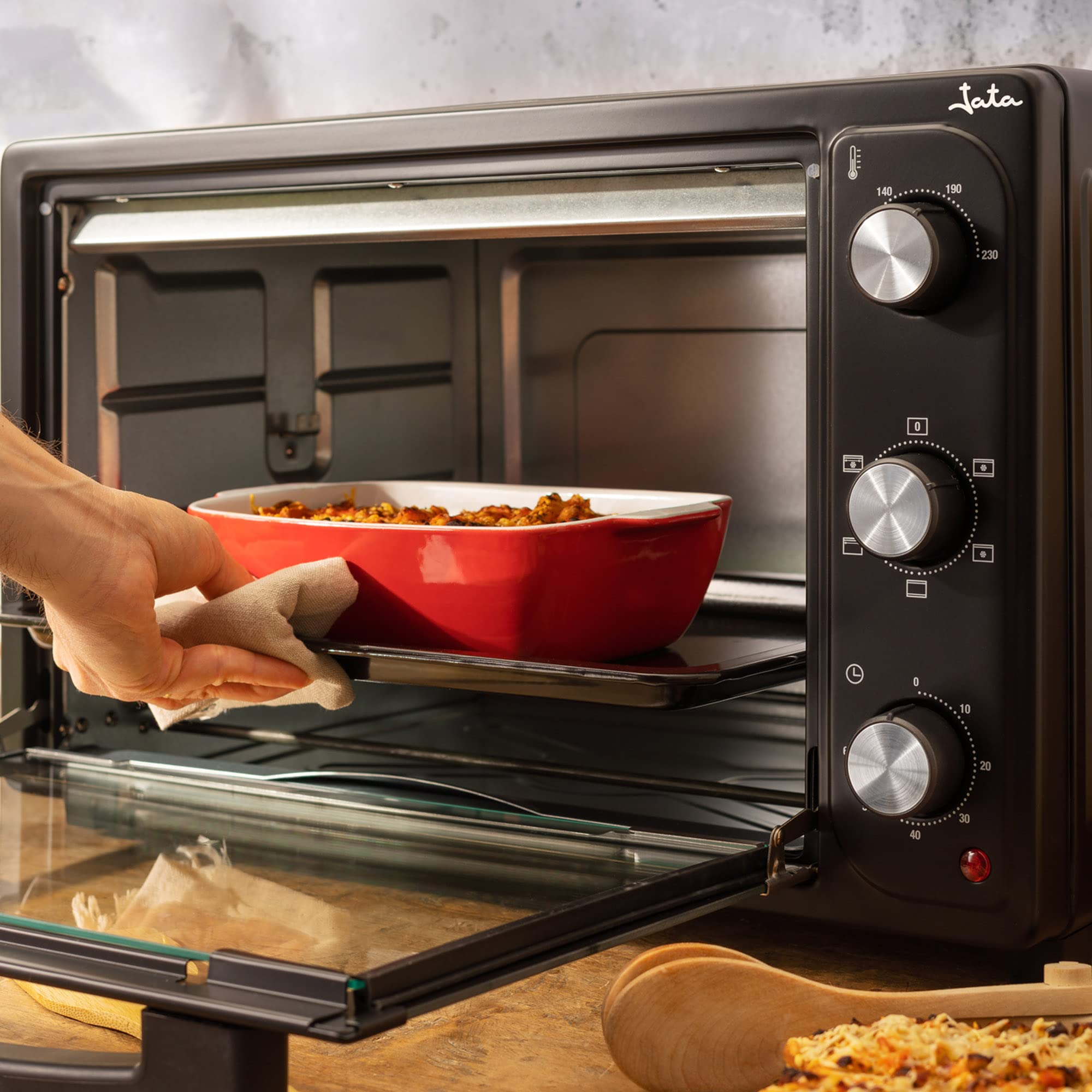 Jata HN936 Horno Eléctrico de Sobremesa, 1500 W, Capacidad 36 litros, Función Grill Rotisserie Convencción, Temporizador, Termostato Regulable, Incluye Parrilla, Medidas Externas 51 x 40,5 x 33 cm