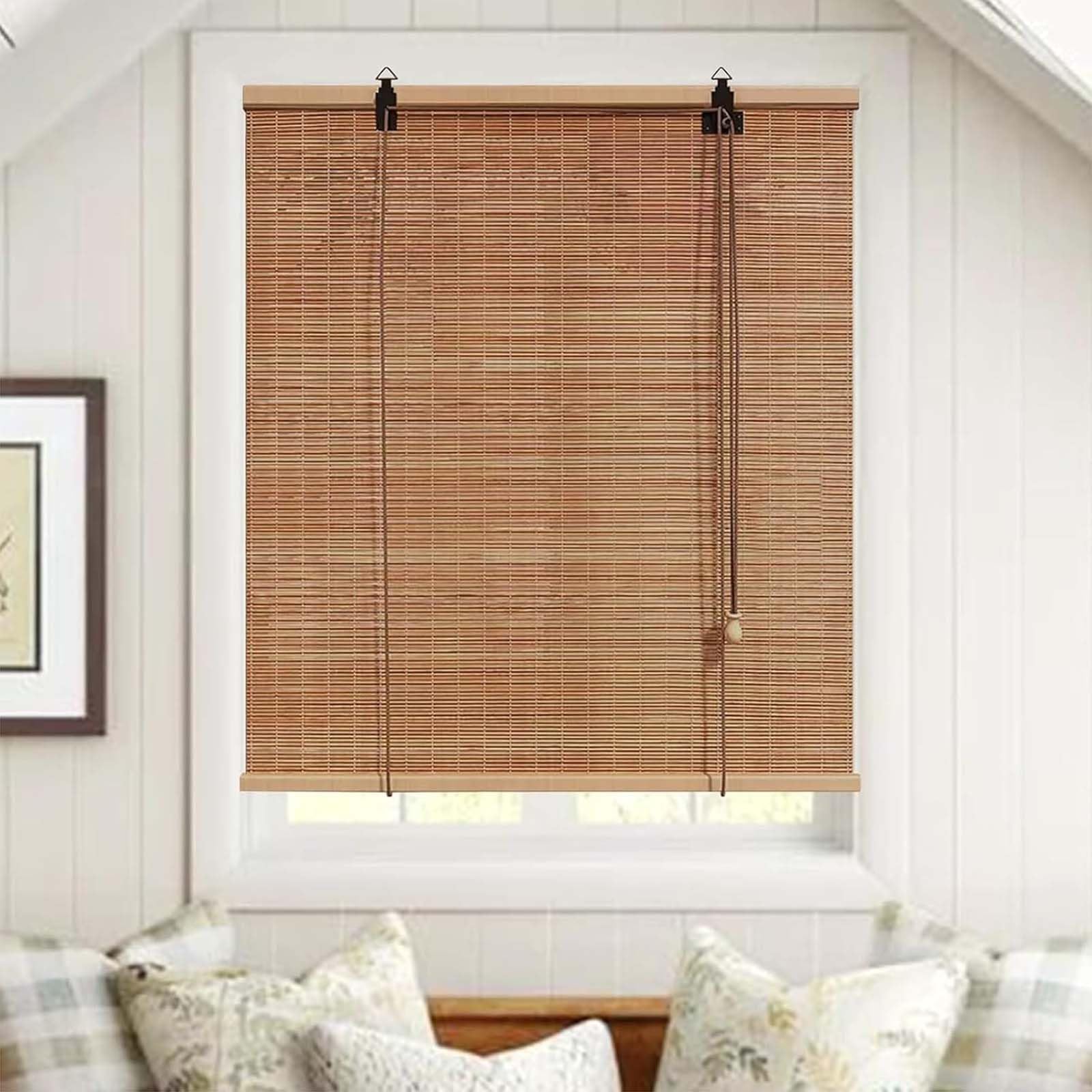 Retro Outdoor Shades for Patio Natural Bamboo Roller Blinds Bamboo Roll Up Blinds Bamboo Roll Up Shades Bamboo Shades Blinds Porch blinds Outdoor Indoor Window Privacy,B,80x140cm