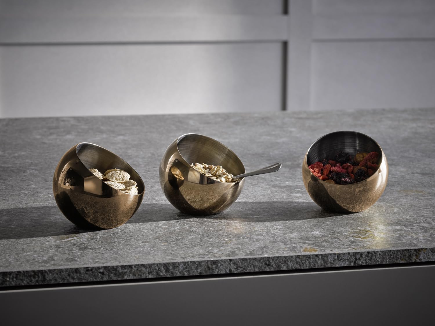 APS Sphere 40771 Bowl Set of 3 Diameter 8 cm Height 7 cm 0.1 Litre Stainless Steel Copper Look, diameter 8 cm, Höhe 7 cm - Image 2