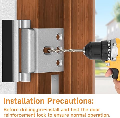 Miniatura 3 de Cerradura de refuerzo de puerta, fácil instalación, duradera y segura para niños para evitar entradas no autorizadas (3, plateado)