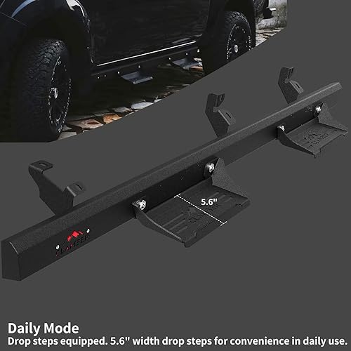 Miniatura 2 de Estribos para Ford Bronco 2021-2024 de 2 puertas (no para deporte), escalones laterales negros texturizados de arena con escalones extraíbles de 5.6