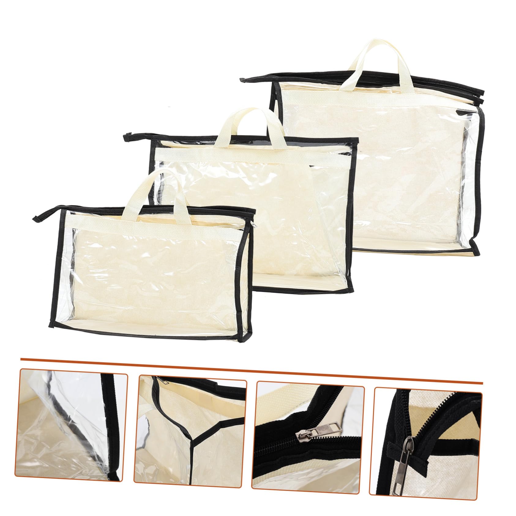 Organizador de Bolsos Colgante Transparente Pvc 15 Piezas para Armario | Diseño Transparente, Fácil de Limpiar y Portátil, para Dormitorio y Hogar, Selección Rápida en Perchas y Bolsas