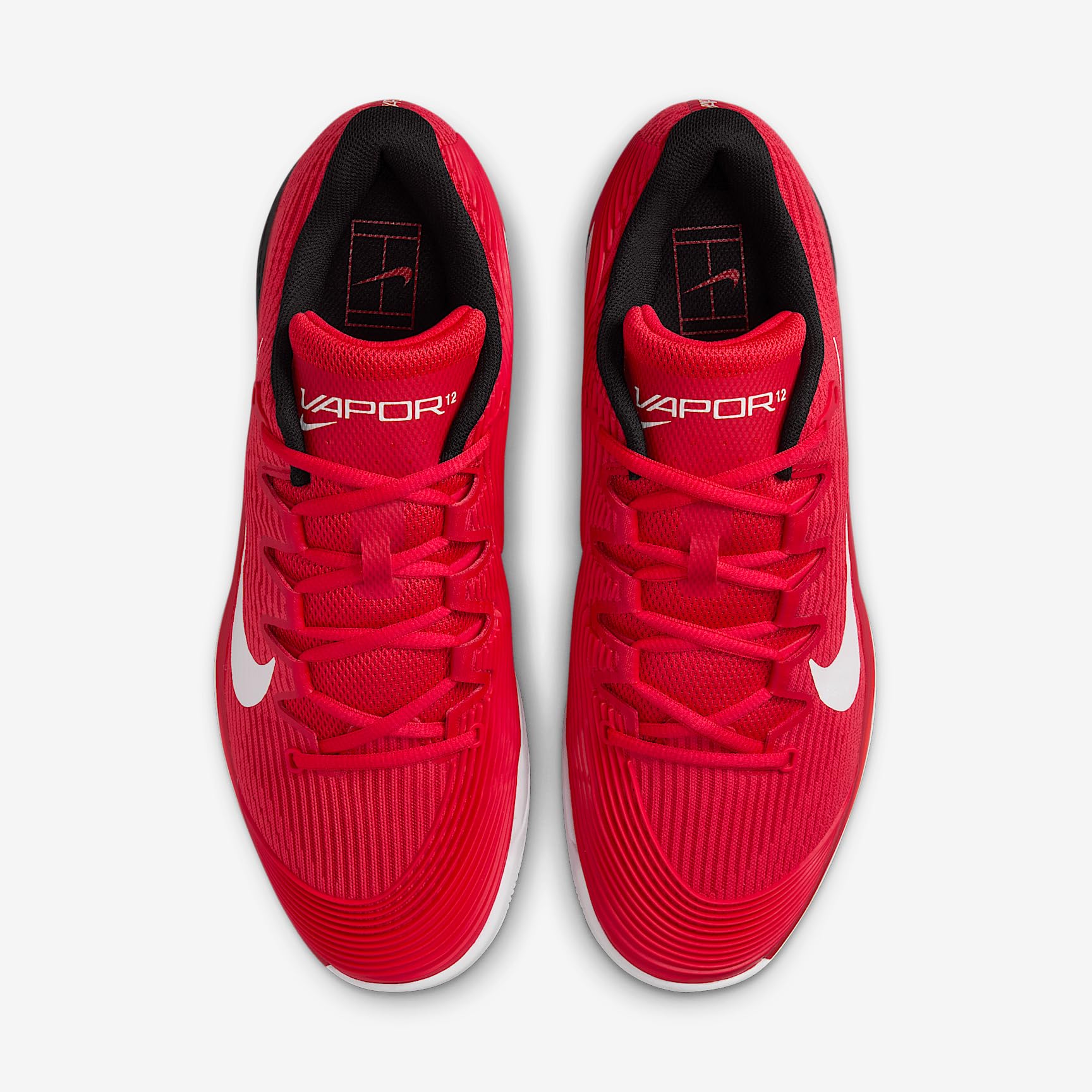 Nike Vapor 12 - Tenis de pista dura para hombre (FV5552-600, rojo universitario/negro/rojo gimnasio/blanco), University Red/Black/Gym Red/White, 47.5 EU