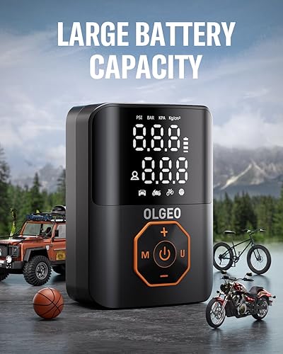 Miniatura 6 de Compresor de aire portátil para inflador de neumáticos, bomba de aire de 160 PSI para automóvil, compresor de aire con medidor de presión digital,