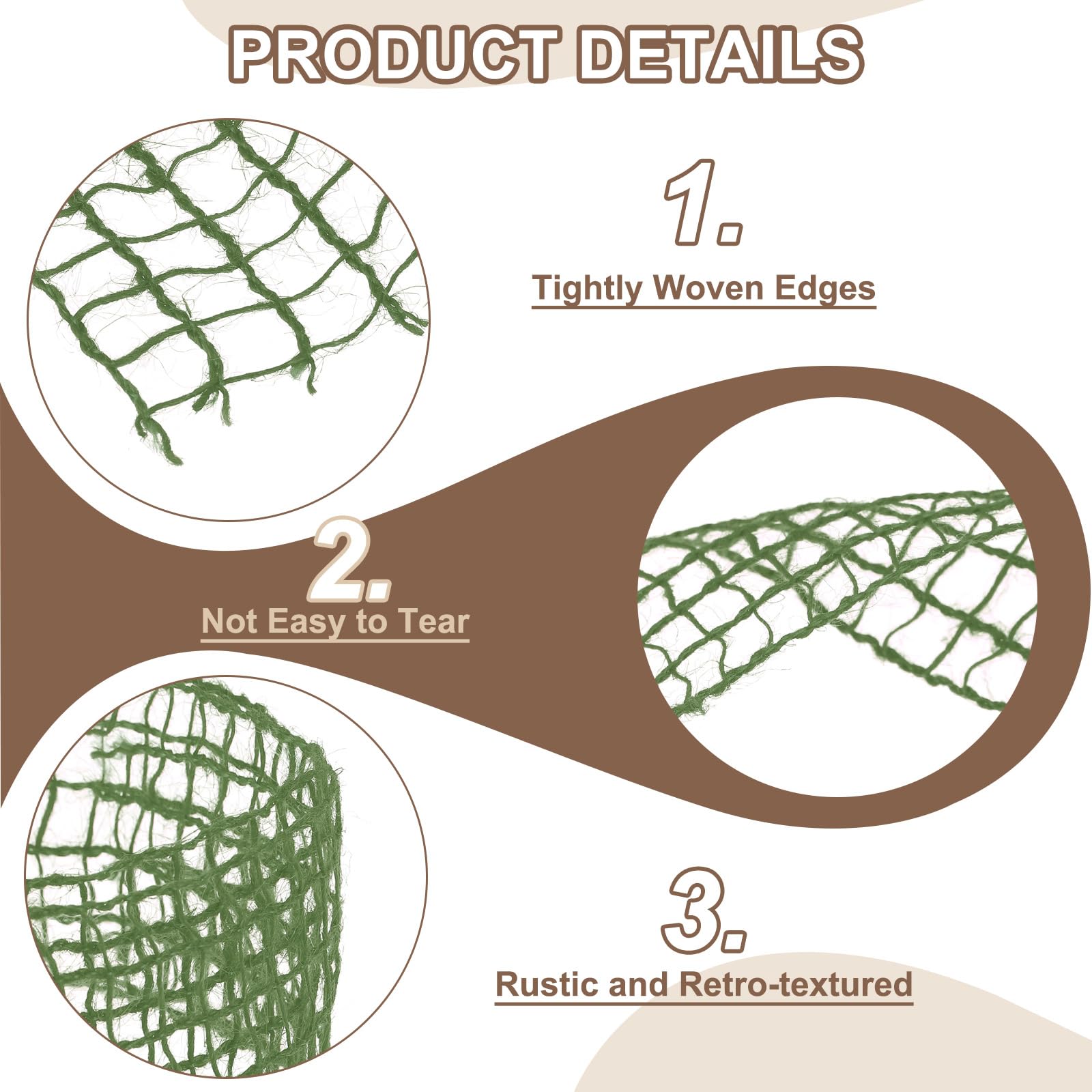 PATIKIL Mesh Burlap Wired Ribbon - Image 3