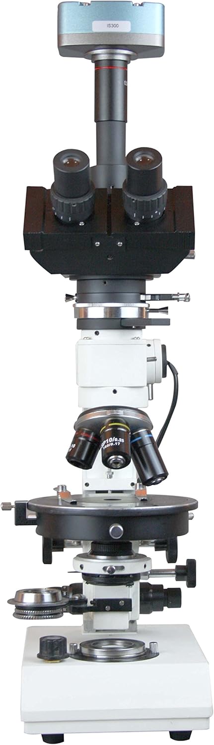 Radical Professional Trinocular Polarizing Ore Reflected Light Microscope, front view