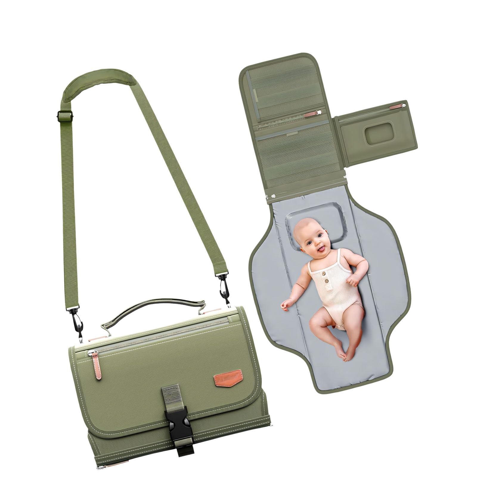 Matelas à langer pliable et léger, design portable pour les parents en déplacement, pour accrocher le matelas à langer