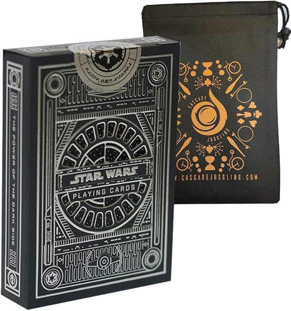 Star Wars Playing Cards - Silver Edition - by Theory 11 - Officially Licensed Star Wars Deck - Red and Blue - Includes Cascade Card Bag (Black)