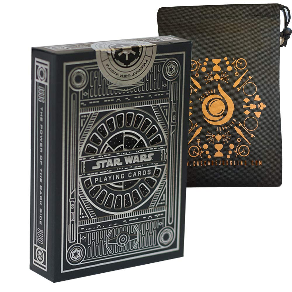 Ditac Star Wars Playing Cards - Silver Edition - by Theory 11 - Officially Licensed Star Wars Deck - Red and Blue - Includes Cascade Card Bag (Black)