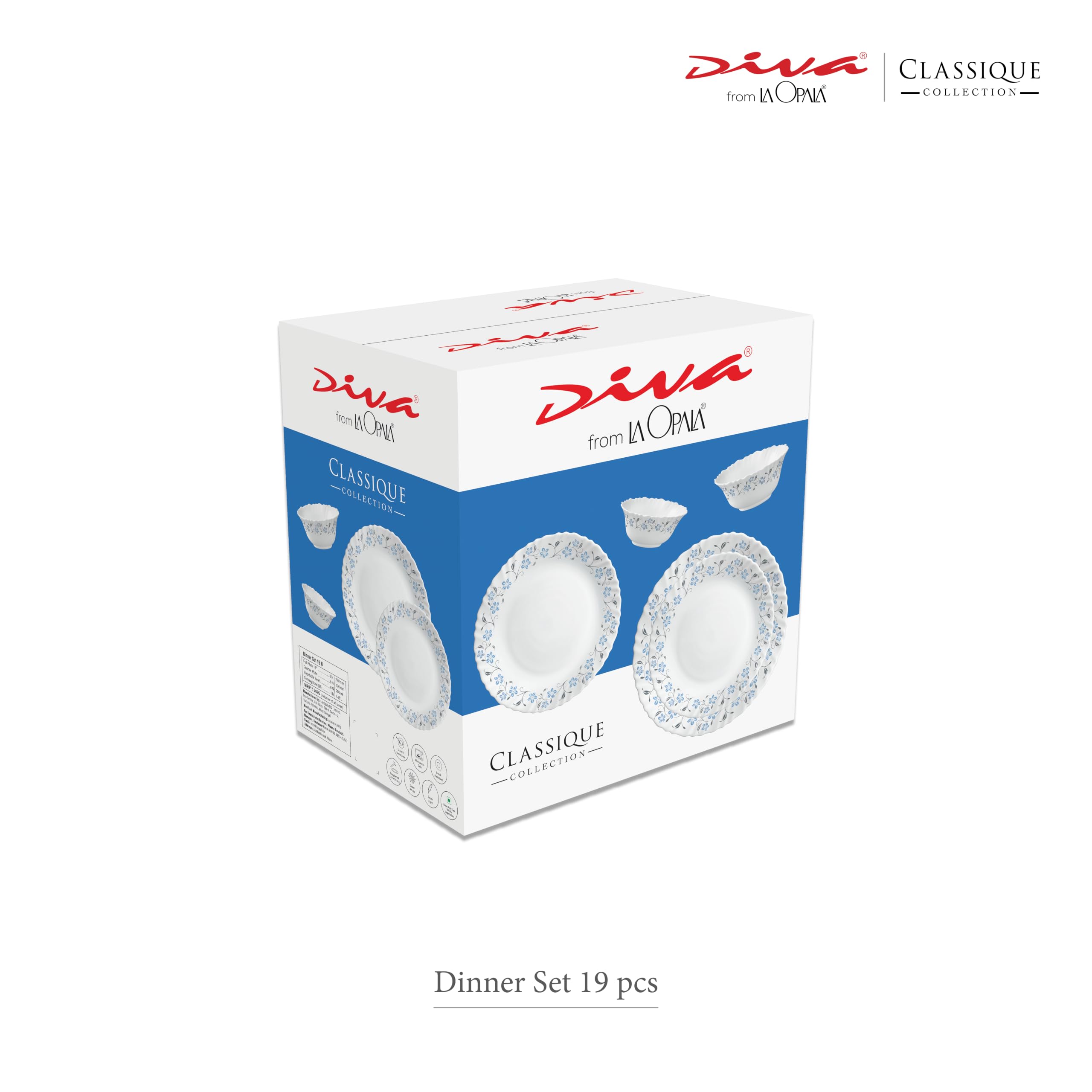 La Opala Diva Dinner Set - 19 Piece Family Crockery -5