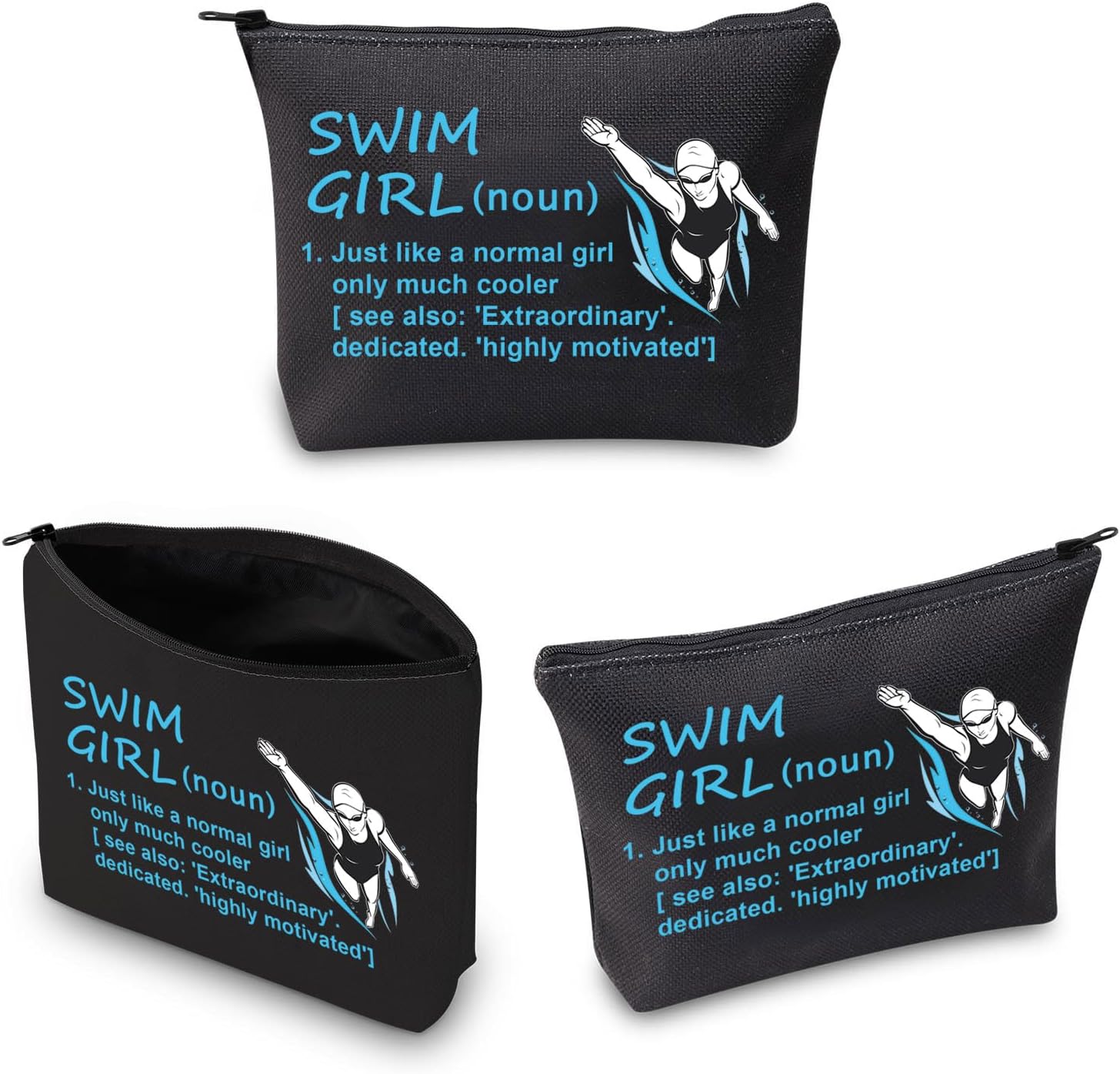 BDPWSS Swimming Makeup Bag Swim Lover Gift Swimming Team Gift Swim Girl Only Cooler Definition Swimmers Cosmetic Bag (Swim girl defin BL) - Image 7