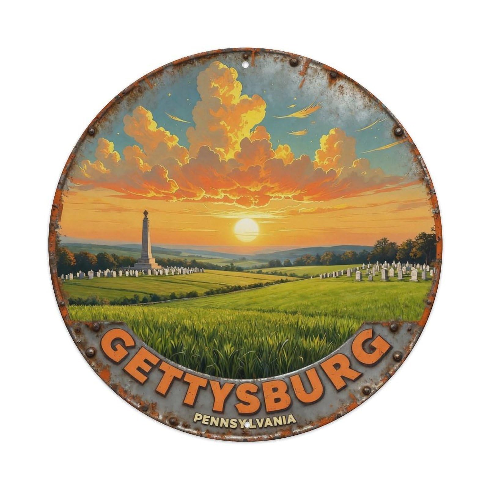 GETTYSBURG PENNSYLVANIA Metal Tin Sign Plaque
