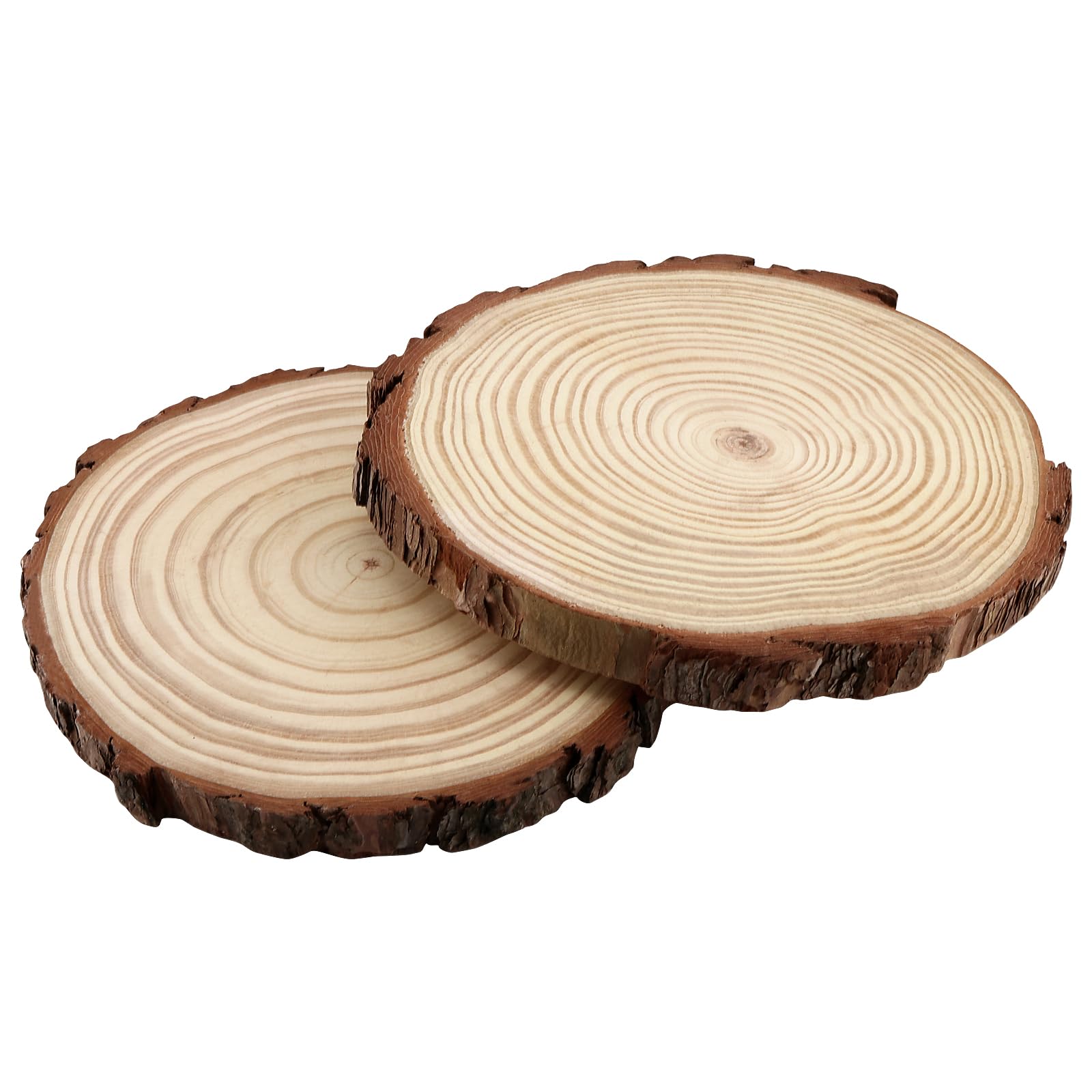6 dischi in legno naturale, cerchi in legno non finiti da 20-23 cm, dischi in legno, grandi fette di legno rotonde per decorazioni artigianali di nozze