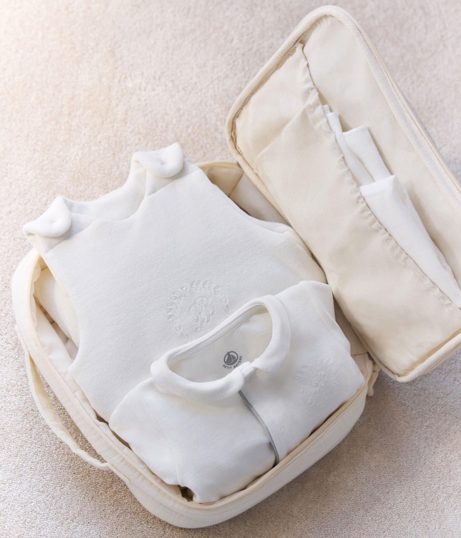 Petit Bateau Valisette Naissance en Gaze de Coton brodé