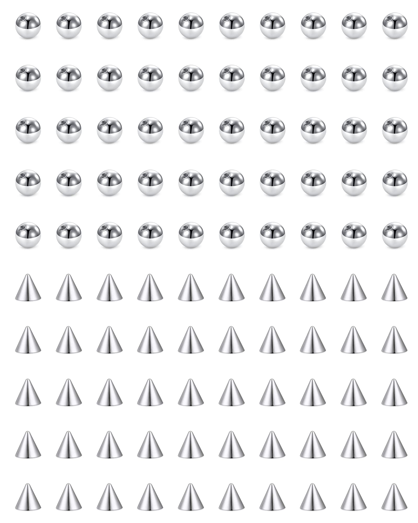 D.Bella 14G 5mm Replacement Balls 16g 3mm Piercing Balls Surgical Steel Piercing Barbell Parts for Industrial Navel Belly Nipple Tongue Lip Labret Septum Eyebrow Ear Piercing Jewelry, Metal, stainless-steel (B09X353BM3) Amazon Price History, Amazon Price Tracker
