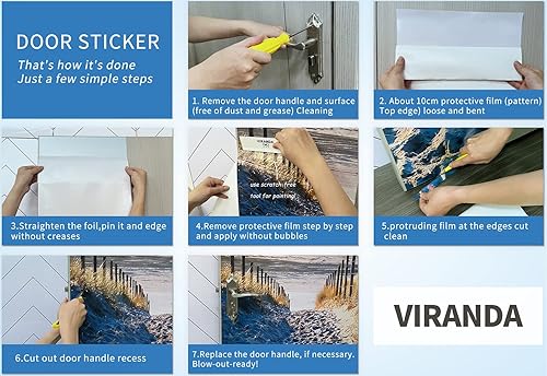 Miniatura 6 de Adhesivos 3D para puerta, murales para despegar y pegar, puerta de madera, papel tapiz autoadhesivo, extraíble, PVC, impermeable, póster para