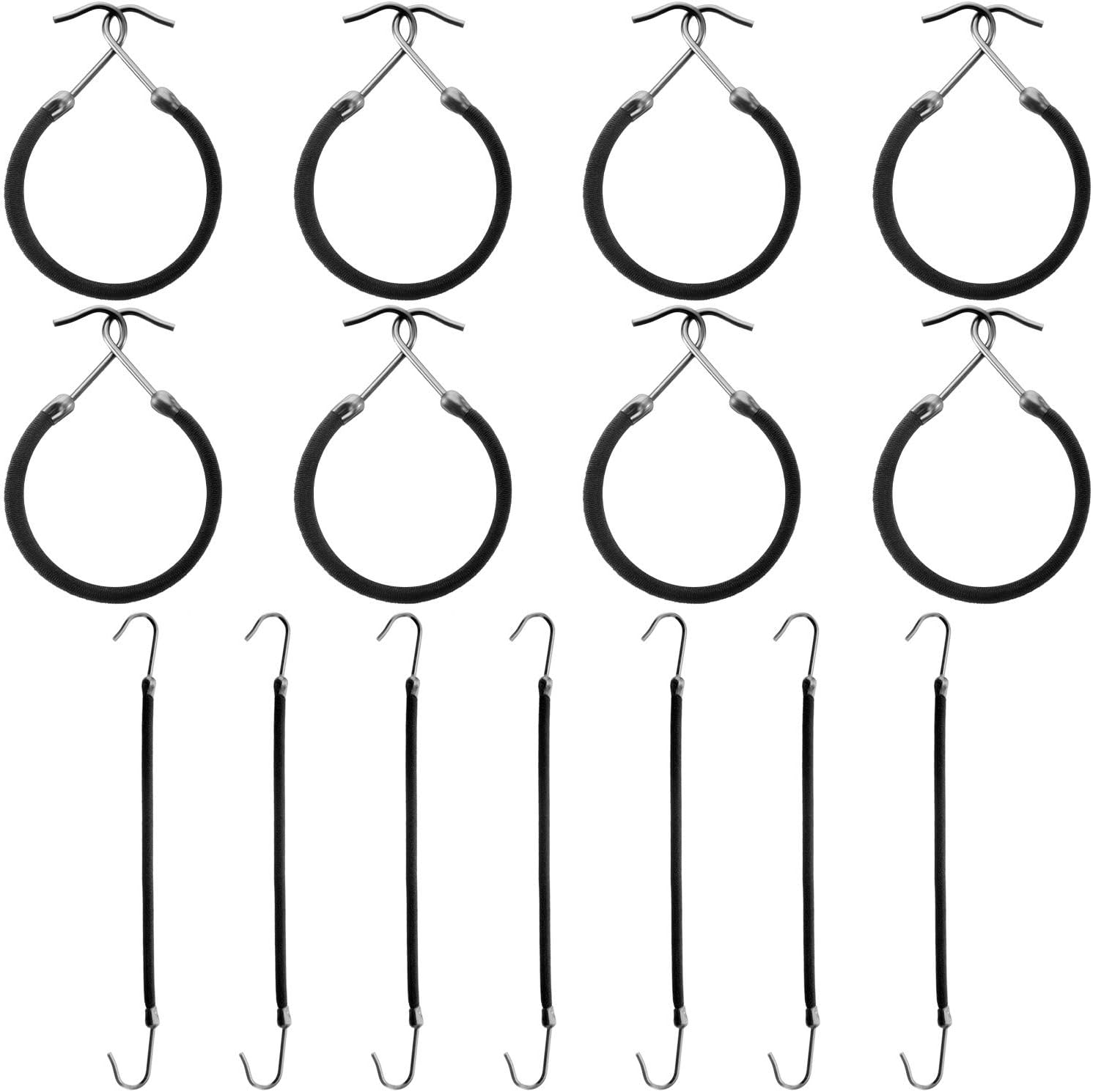 15 Pieces Ponytails Hooks Elastic Band Black Hair Hook Ponytail Holder
