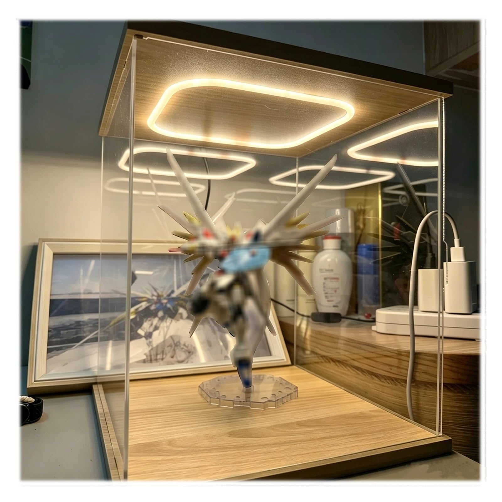 PYYDJQ Clear Acrylic Display Case Storage Box, Miniatures/Toys Acrylic Showcase Presentation Box Stackable, Transparent Collectibles Exhibit Organizer Boxes(60X60X60CM/24X24X24in)