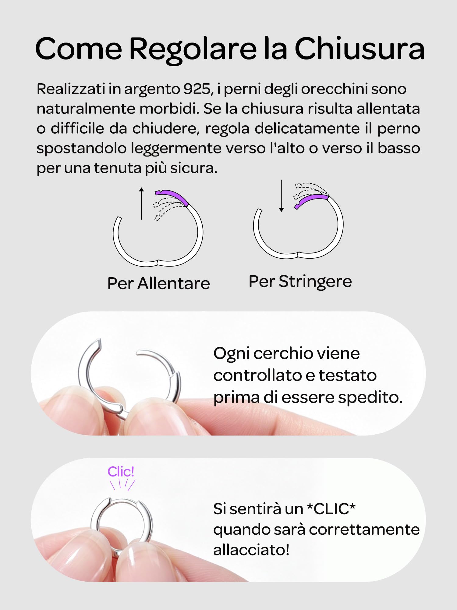 ChicSilver 6-20mm Orecchini Donna Cerchio Argento 925 Nero Oro Rosa Piccoli | argento 925, leggeri, eleganti, design semplice, può indossato insieme ad altri orecchini,idee regalo per natale anniversario