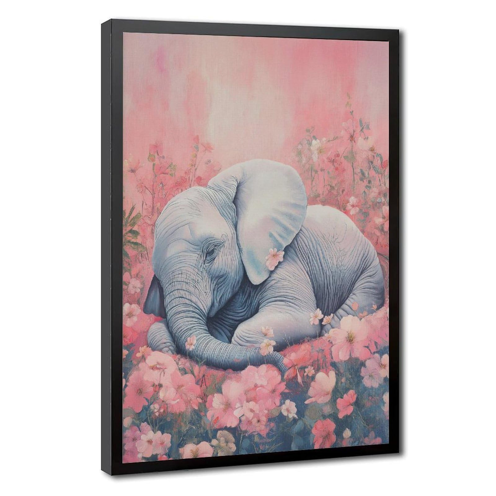 Bareronor Watercolour Elephant Poster Canvas Poster Bedroom Decor Landscape Office Room Decor Gift 24" L X 36" W