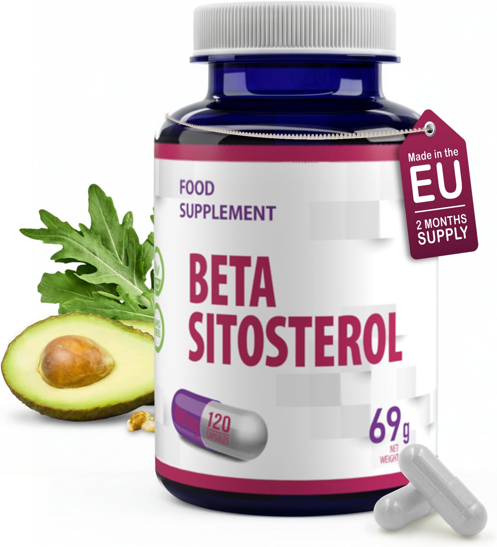 Hepatica Beta Sitosterol 400mg | 120 Vegan Capsules | High Strength Prostate, Heart & Cholesterol Support | 3rd Party Lab Tested | Gluten & GMO Free