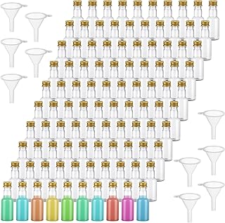 100 Pcs Mini Liquor Bottles Plastic 1oz/30ml Mini Alcohol Bottles with 10 Funnels, Shot