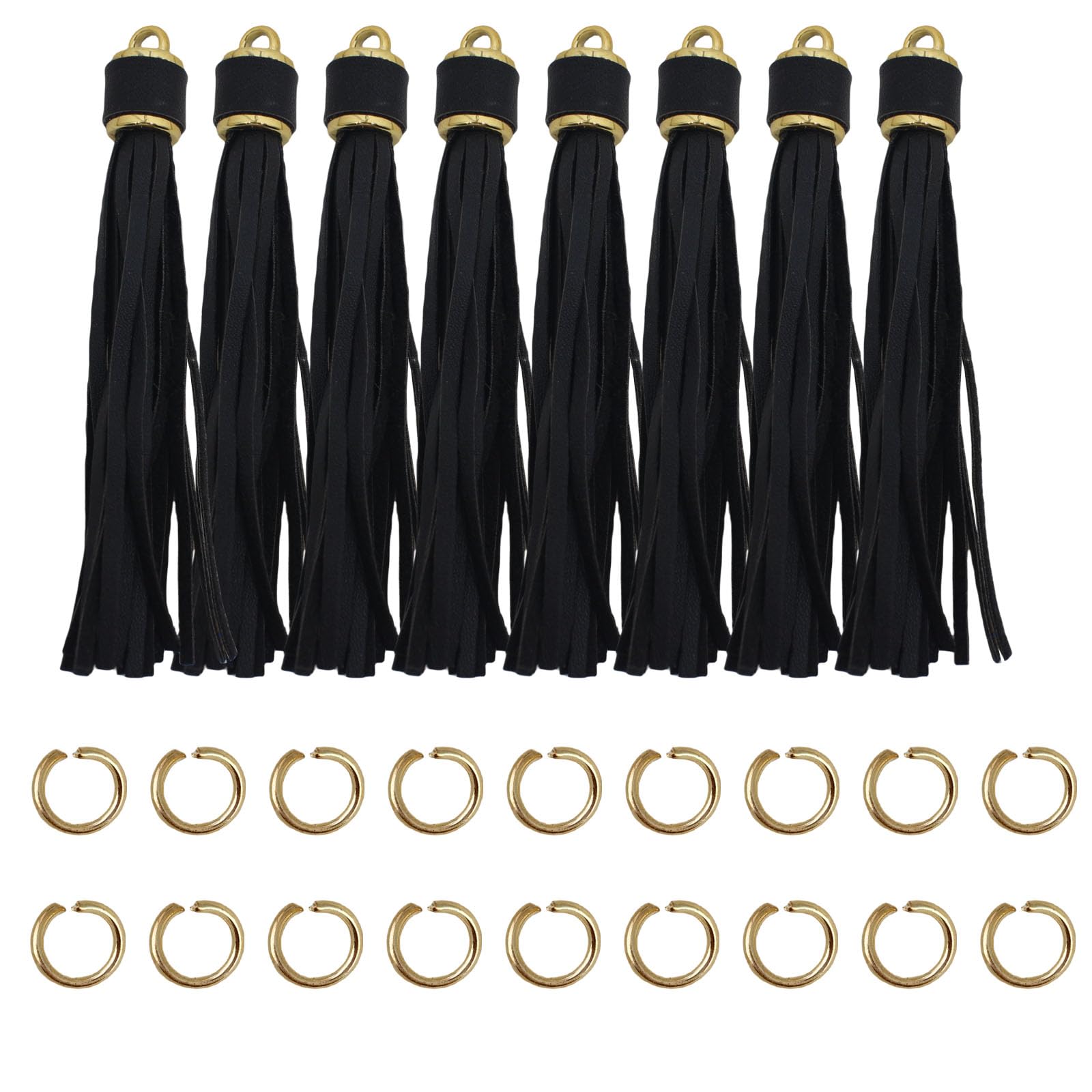 4.3'' Black Leather Tassels 12Pcs for Keychains
