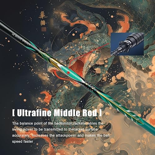 Miniatura 6 de V5 Scale - Raqueta profesional de fibra de carbono con marco de onda torcida 5U G5, 22-30 libras, raqueta de bádminton de fibra de carbono completa