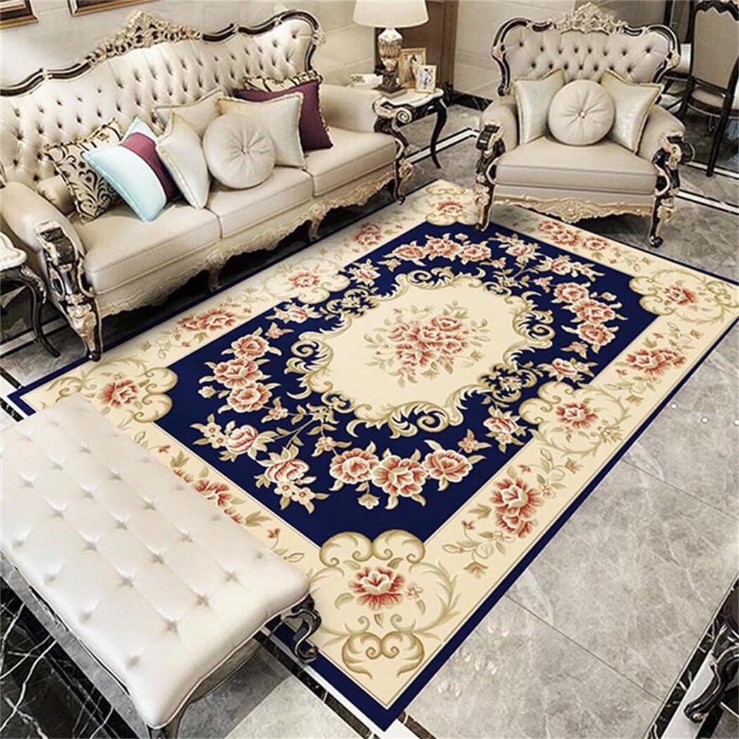 Tapis lavable en machine 180 x 280 cm rectangulaire bleu