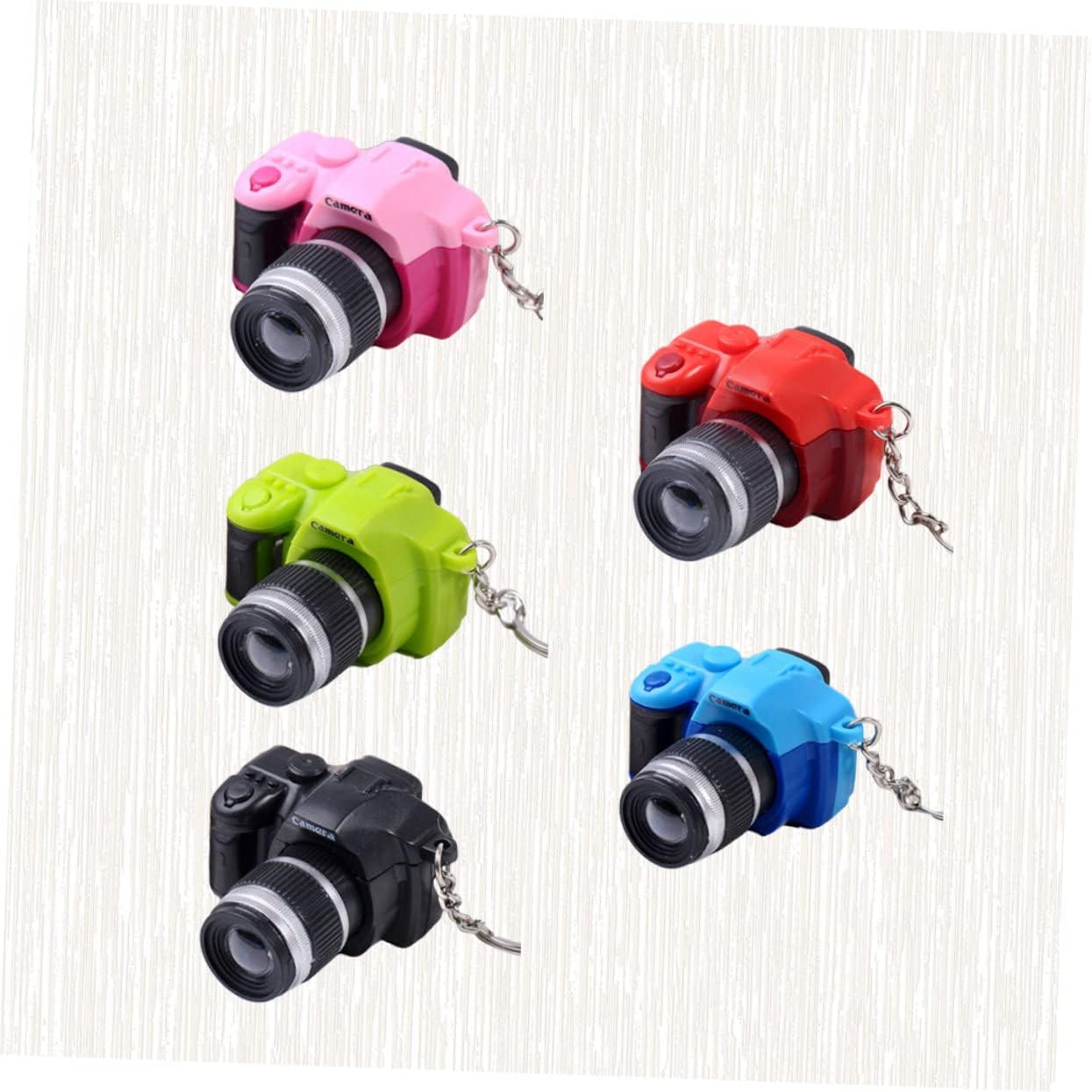 Mini Camera Shape LED Keychain Accessories Glowing Keyring Decoration for Back Key Holder Mixed Color