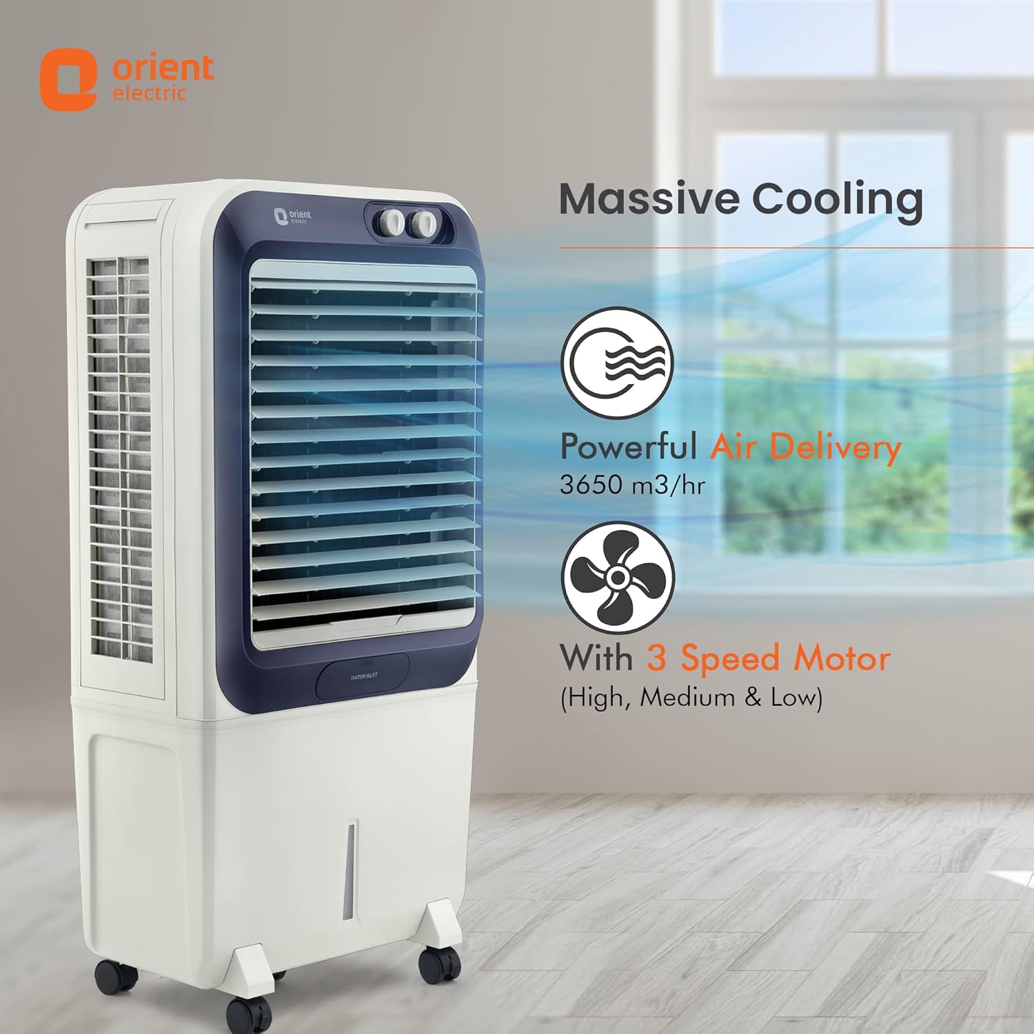 Orient Electric Knight 70L Desert Air Cooler dimensions