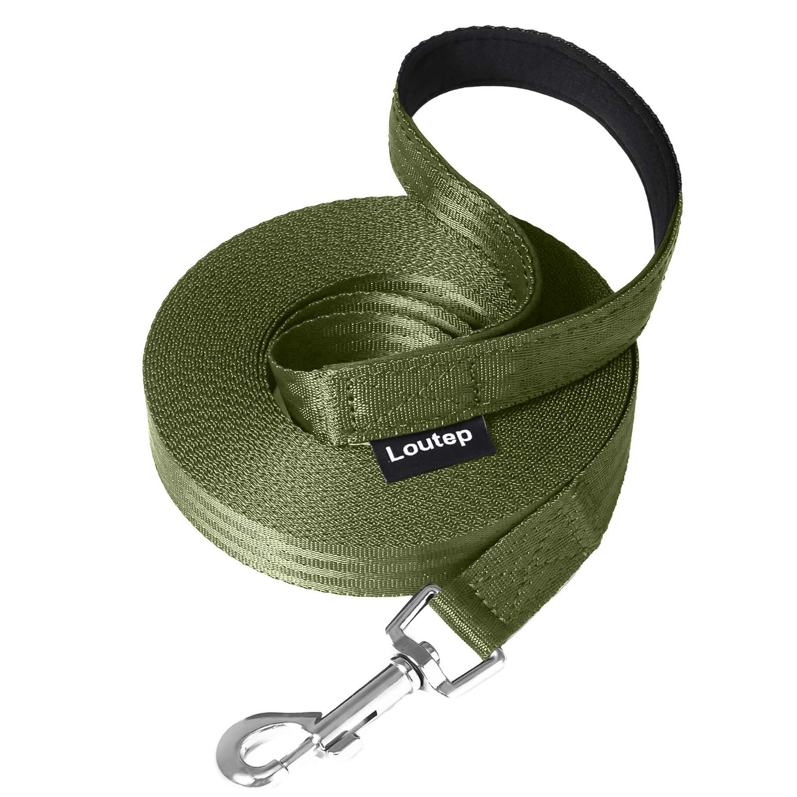 Loutep Training Lead for Dogs 3m 5m 10m 15m 20m 25m 30m Strong Nylon Rope Extra Long Line Dog Lead Leash with Padded Handle for Large Medium Small Puppy Recall Pet Walking Obedience Outdoor Play