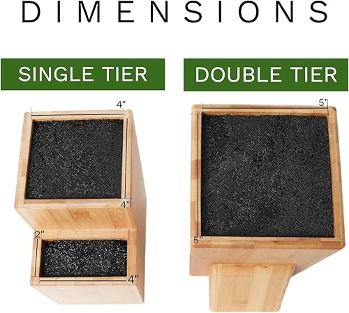 Miniatura 3 de Mantello Soporte universal para cuchillos bloque de cuchillos sin cuchillos bloque universal de almacenamiento de cuchillos de dos niveles soporte