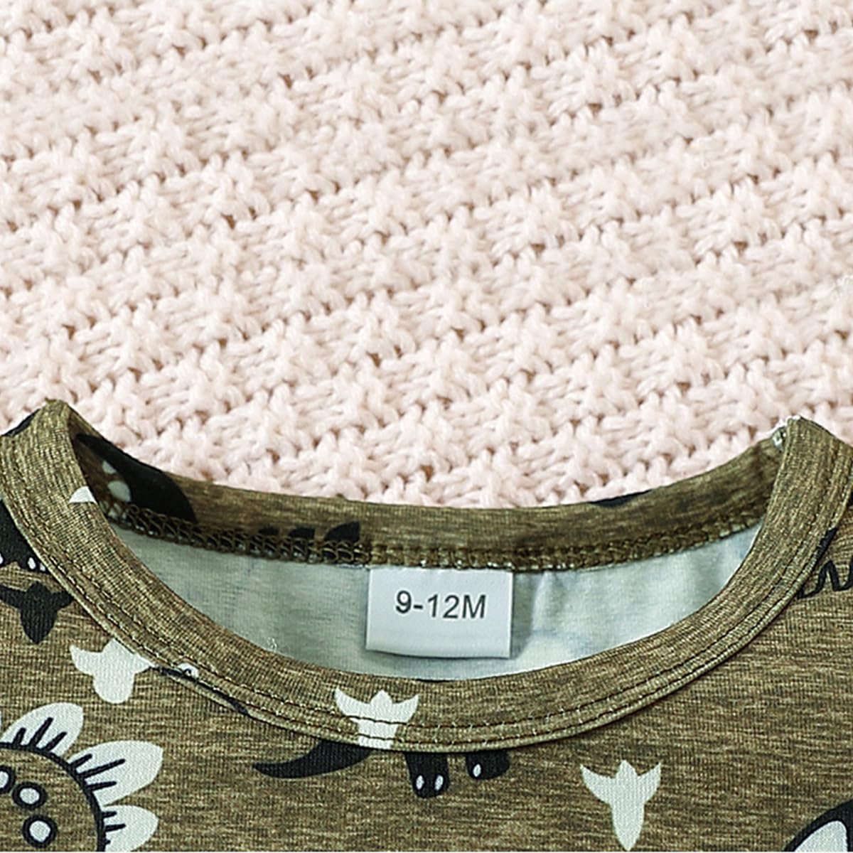 JENJON Ropa de Pequeños Bebé Niño Manga Corta Estampado Bonito Top+ Pantalones Cortos Vaqueros Rotos 2Pcs Conjunto Informal de Primavera y Verano - 5