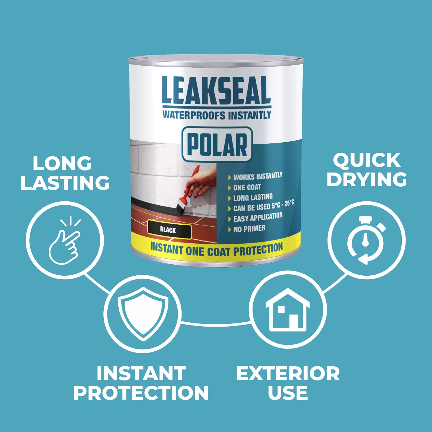 Polar Premium Leak Seal Clear Paint 2.5 Litre Instant Waterproof