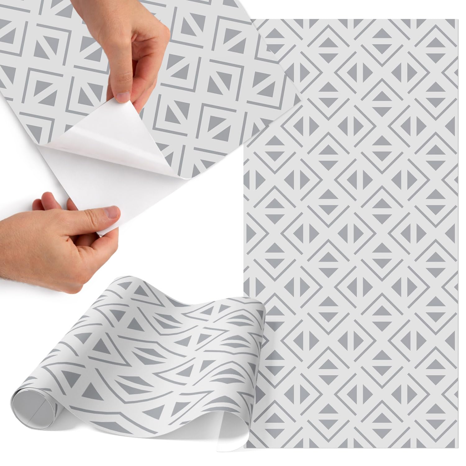 Revêtement autocollant décoratif 65x130 facile à poser motif géométrique mat